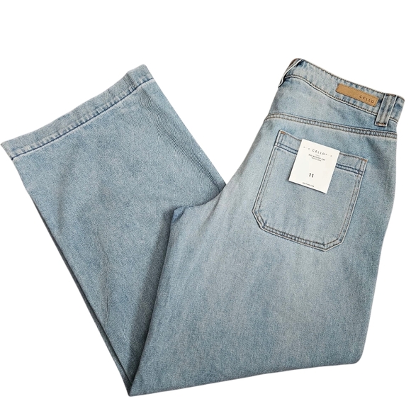 Cello Denim - Cello Mid Waisted Wide Leg Skater Light Wash Jeans Size 11 NWT